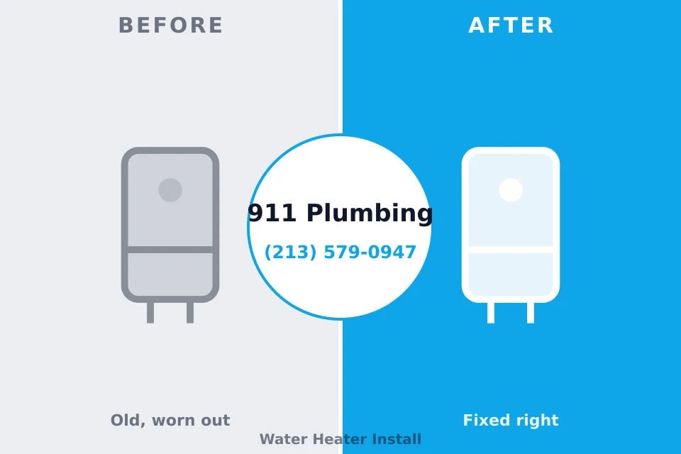 Before and after: plumbing repair North Bellport, NY